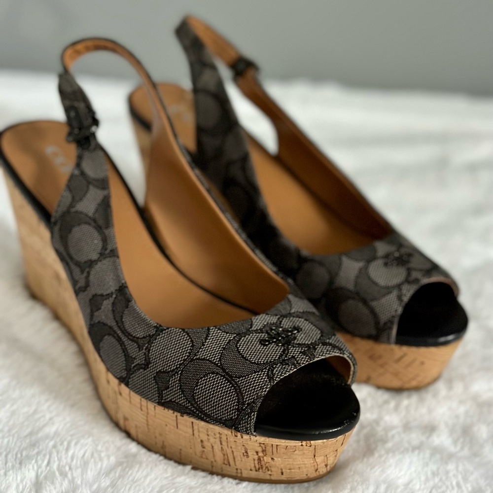 Coach Signature wedge sandals